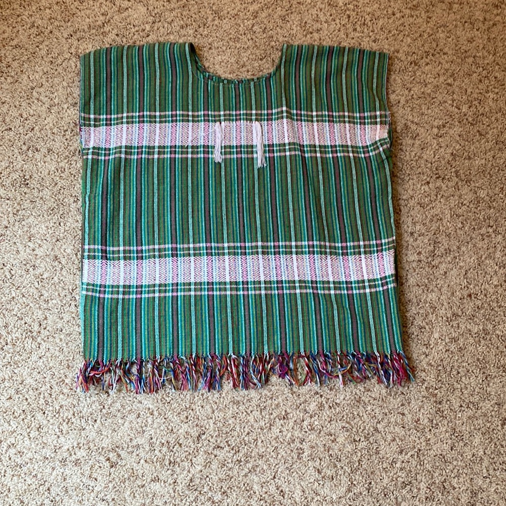 Mexican green top with fringe